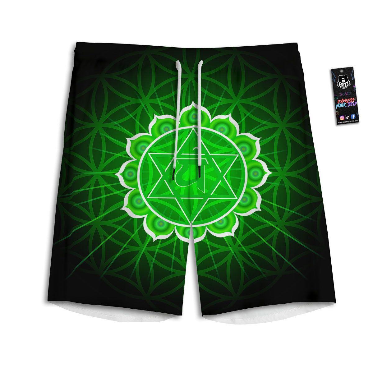Spiritual Anahata Chakra Print Men's Athletic Shorts