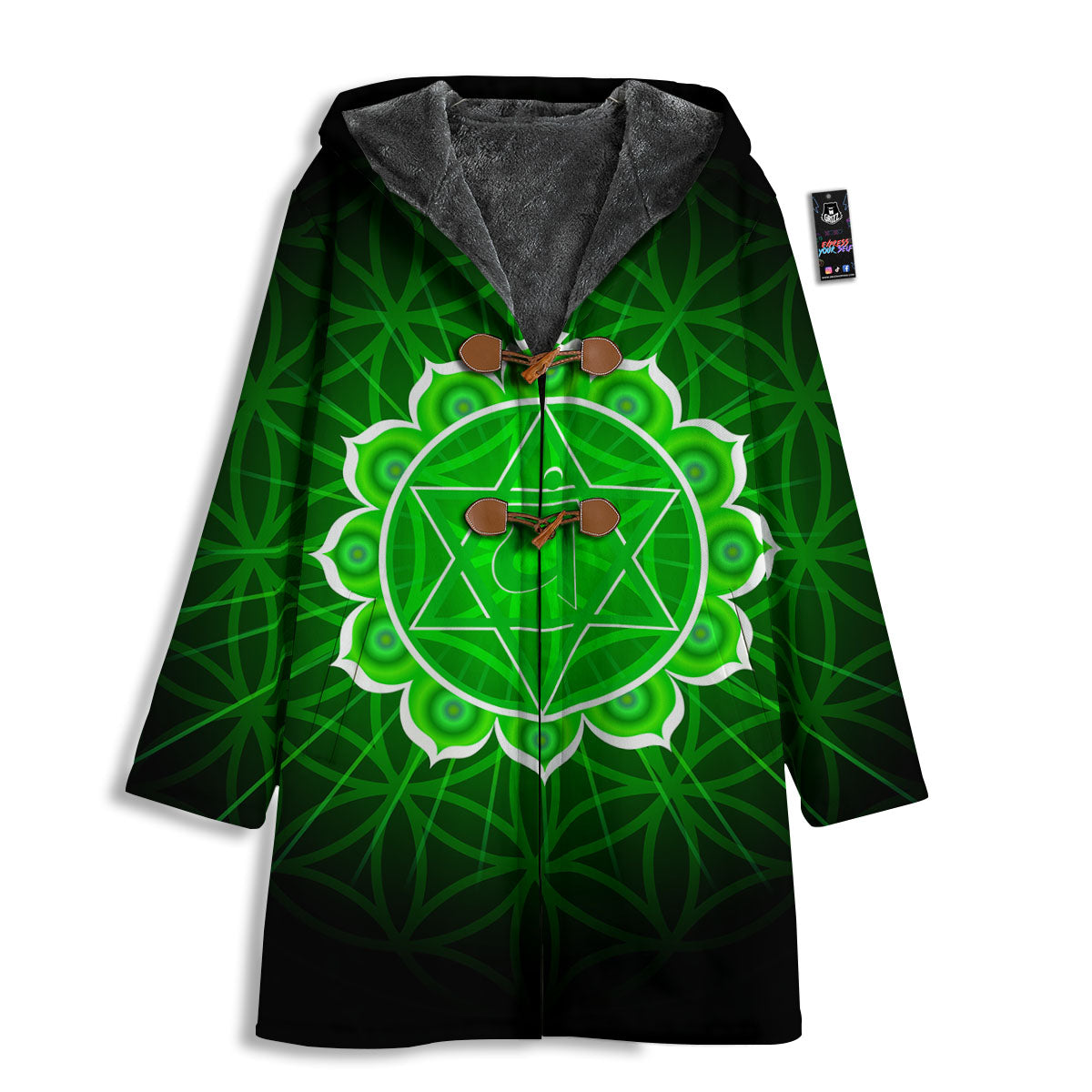 Spiritual Anahata Chakra Print Men's Windbreaker Jacket-grizzshop