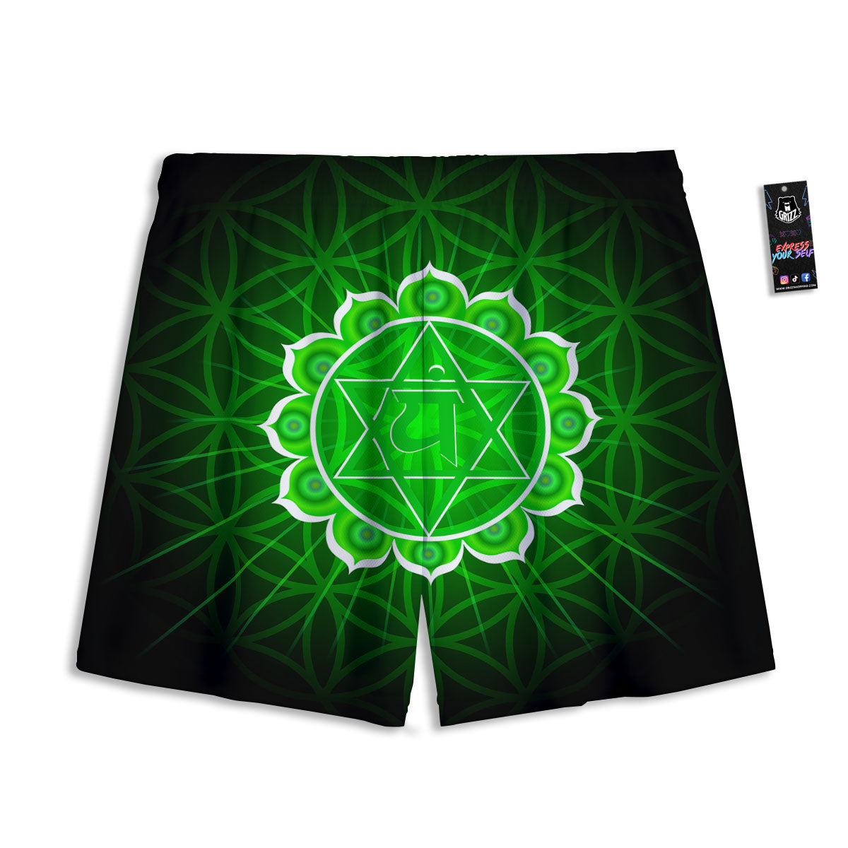 Snake Eye Green Print Mesh Shorts