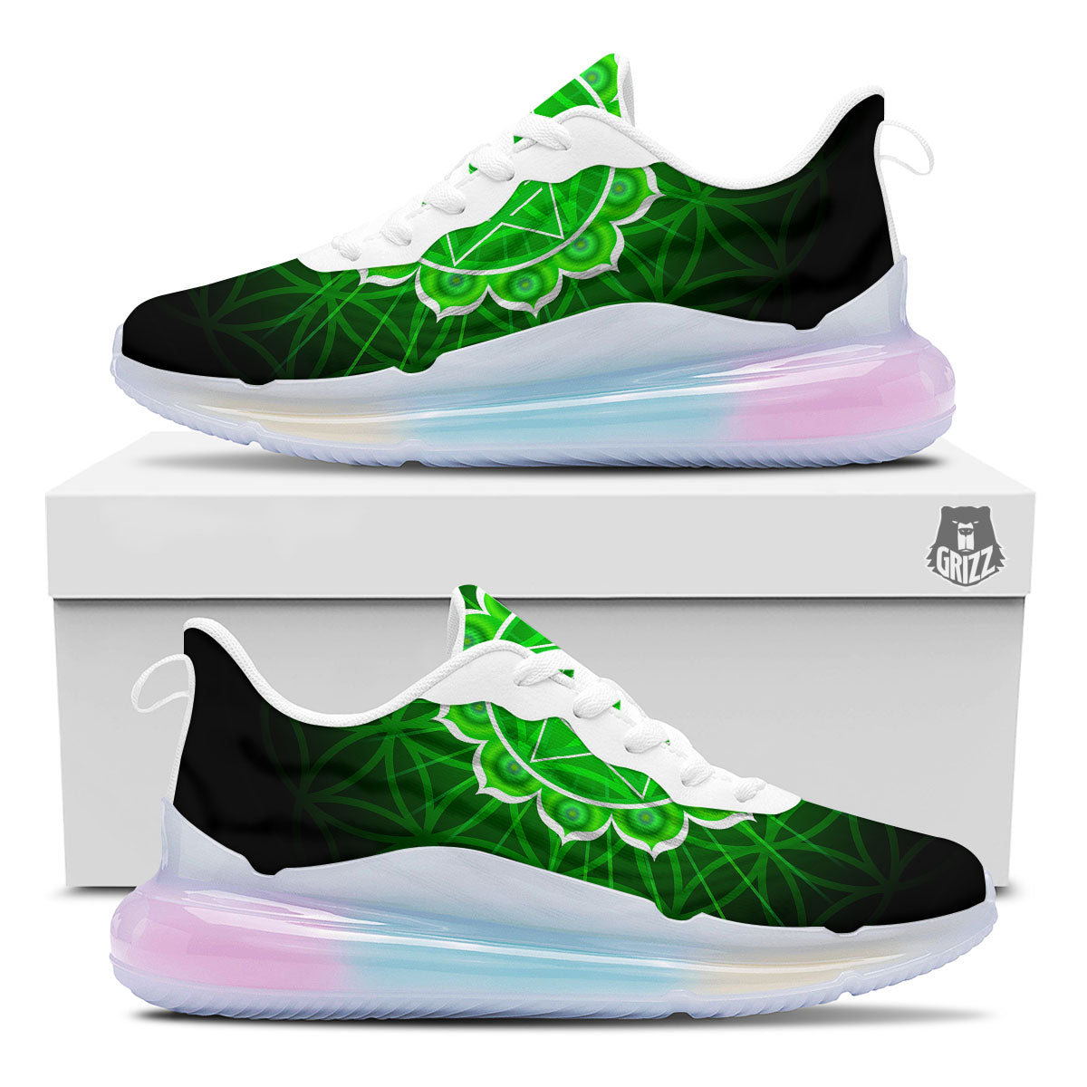 Spiritual Anahata Chakra Print Running Sneakers-grizzshop