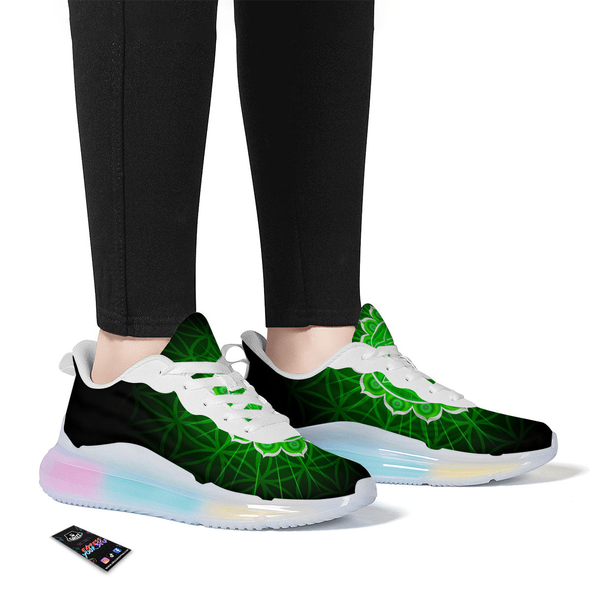 Spiritual Anahata Chakra Print Running Sneakers-grizzshop
