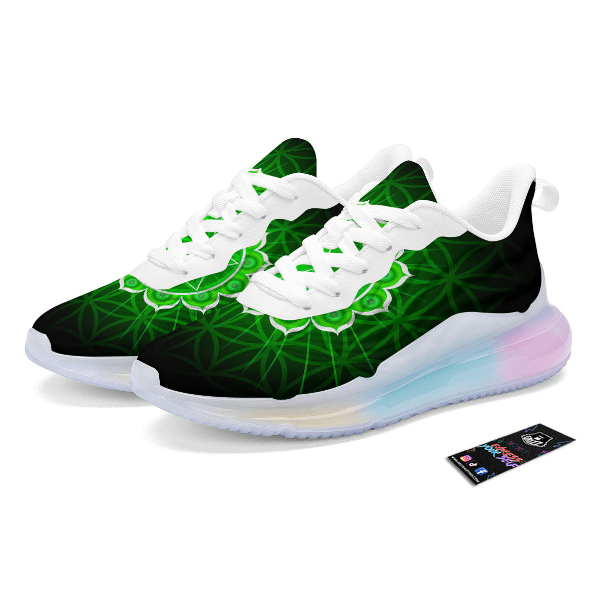 Spiritual Anahata Chakra Print Running Sneakers-grizzshop