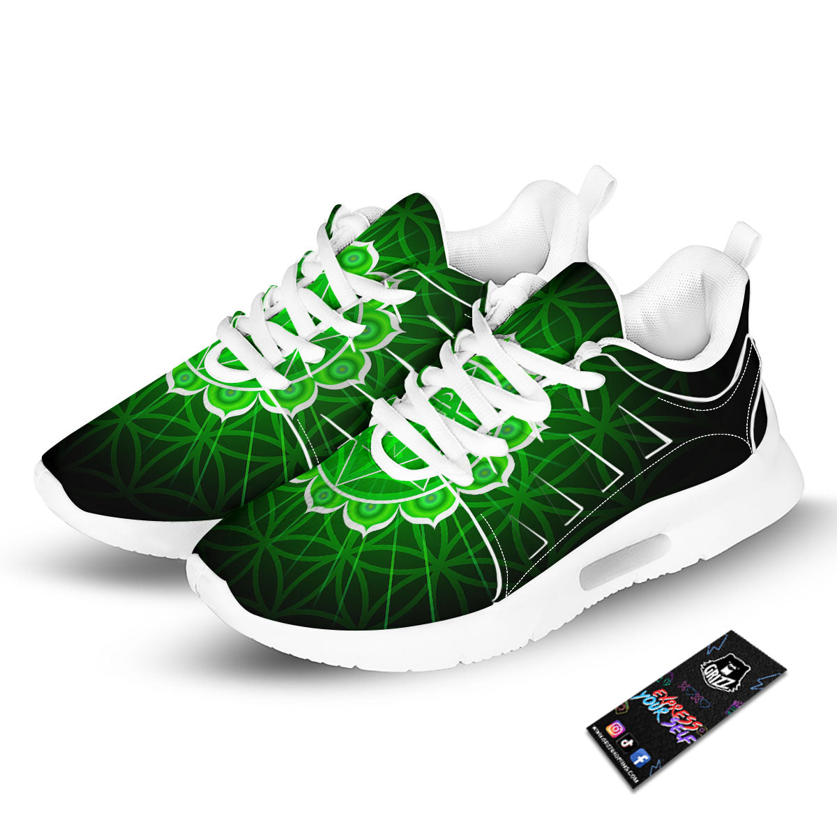 Spiritual Anahata Chakra Print Tennis Shoes-grizzshop