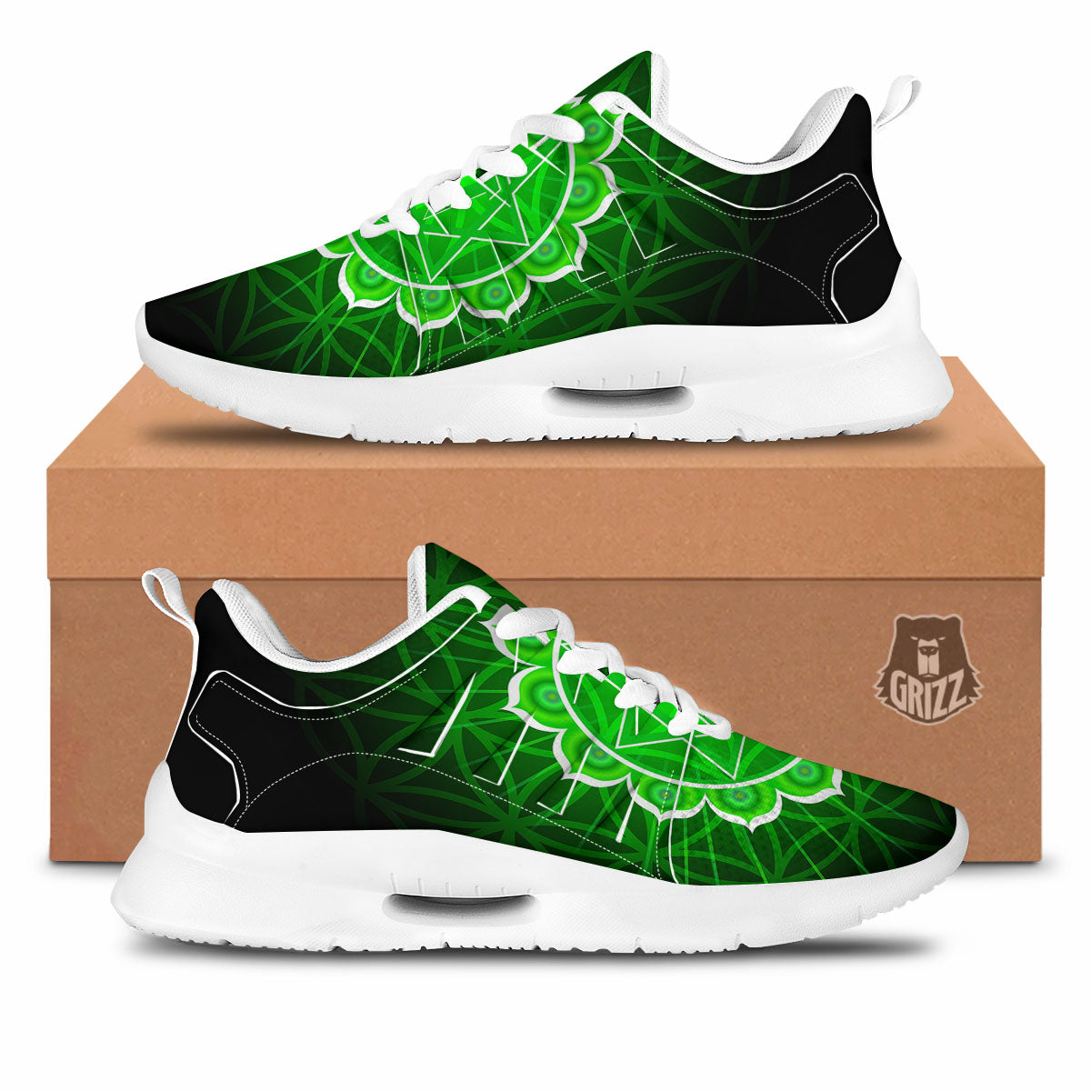 Spiritual Anahata Chakra Print Tennis Shoes-grizzshop