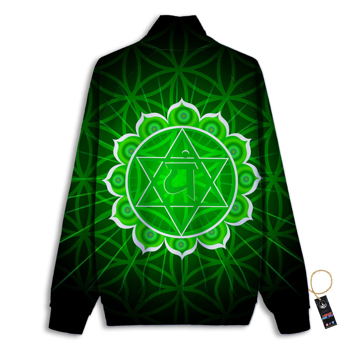 Spiritual Anahata Chakra Print Track Jacket-grizzshop