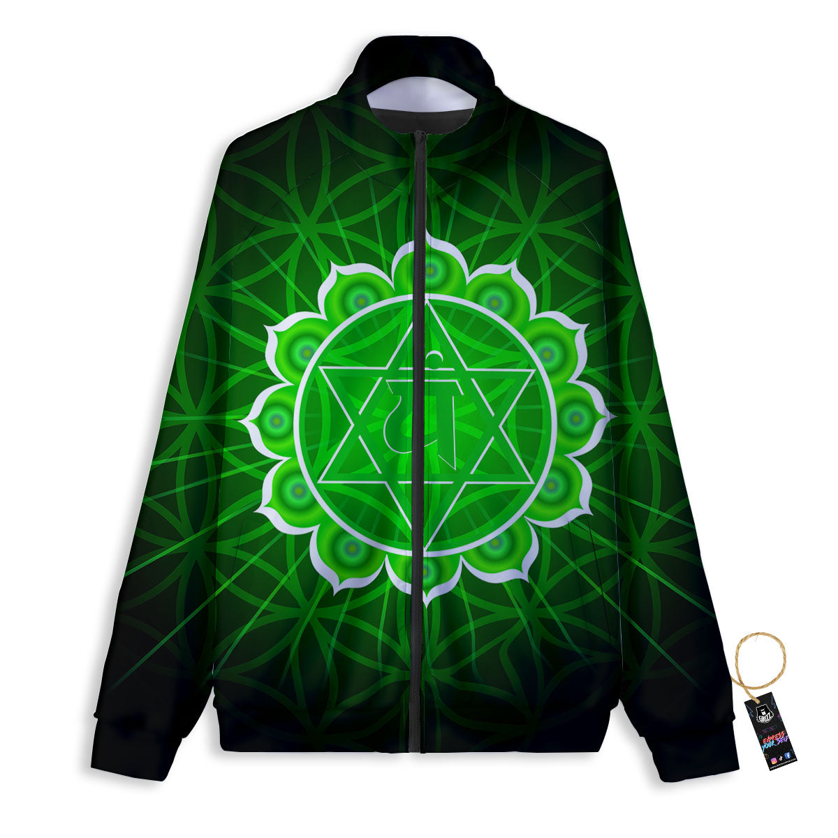 Spiritual Anahata Chakra Print Track Jacket-grizzshop