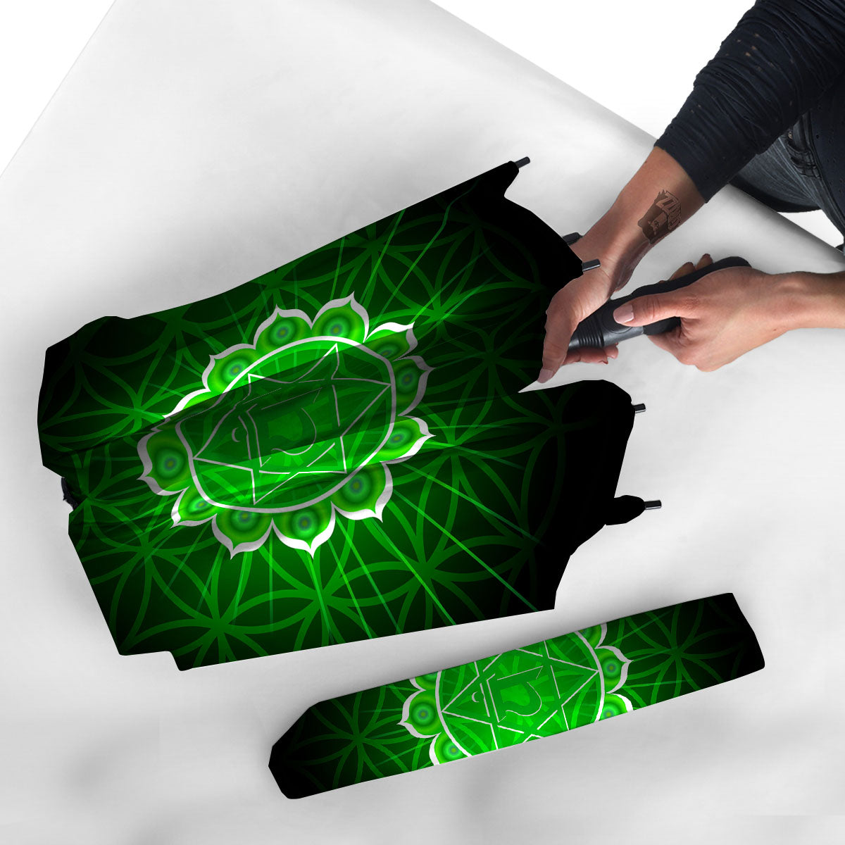 Spiritual Anahata Chakra Print Umbrella-grizzshop