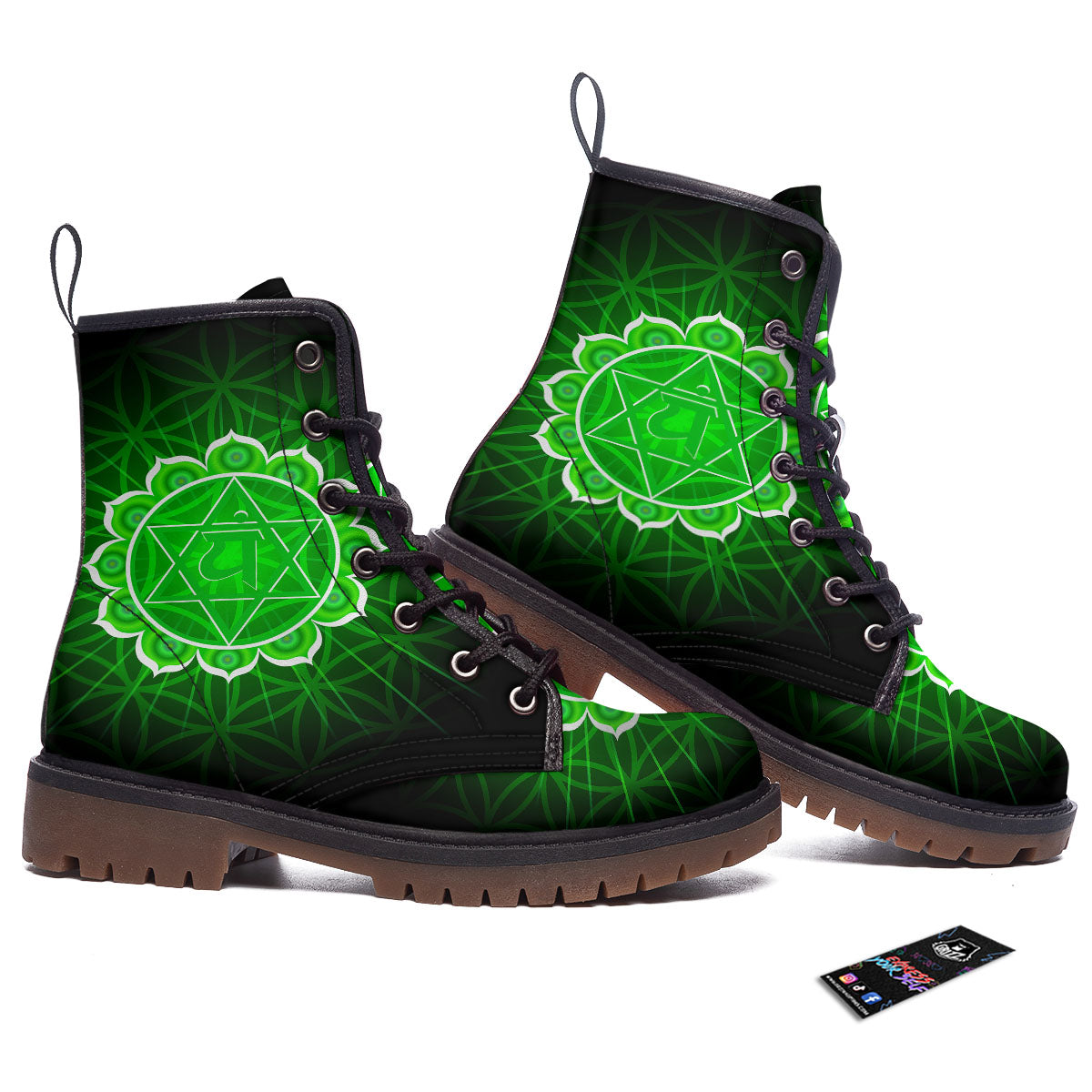 Spiritual Anahata Chakra Print Work Boots-grizzshop