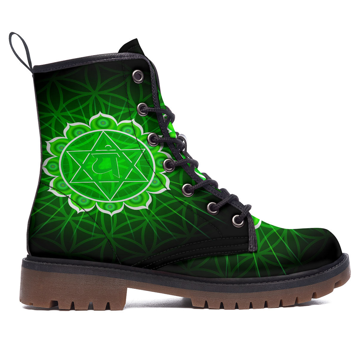 Spiritual Anahata Chakra Print Work Boots-grizzshop