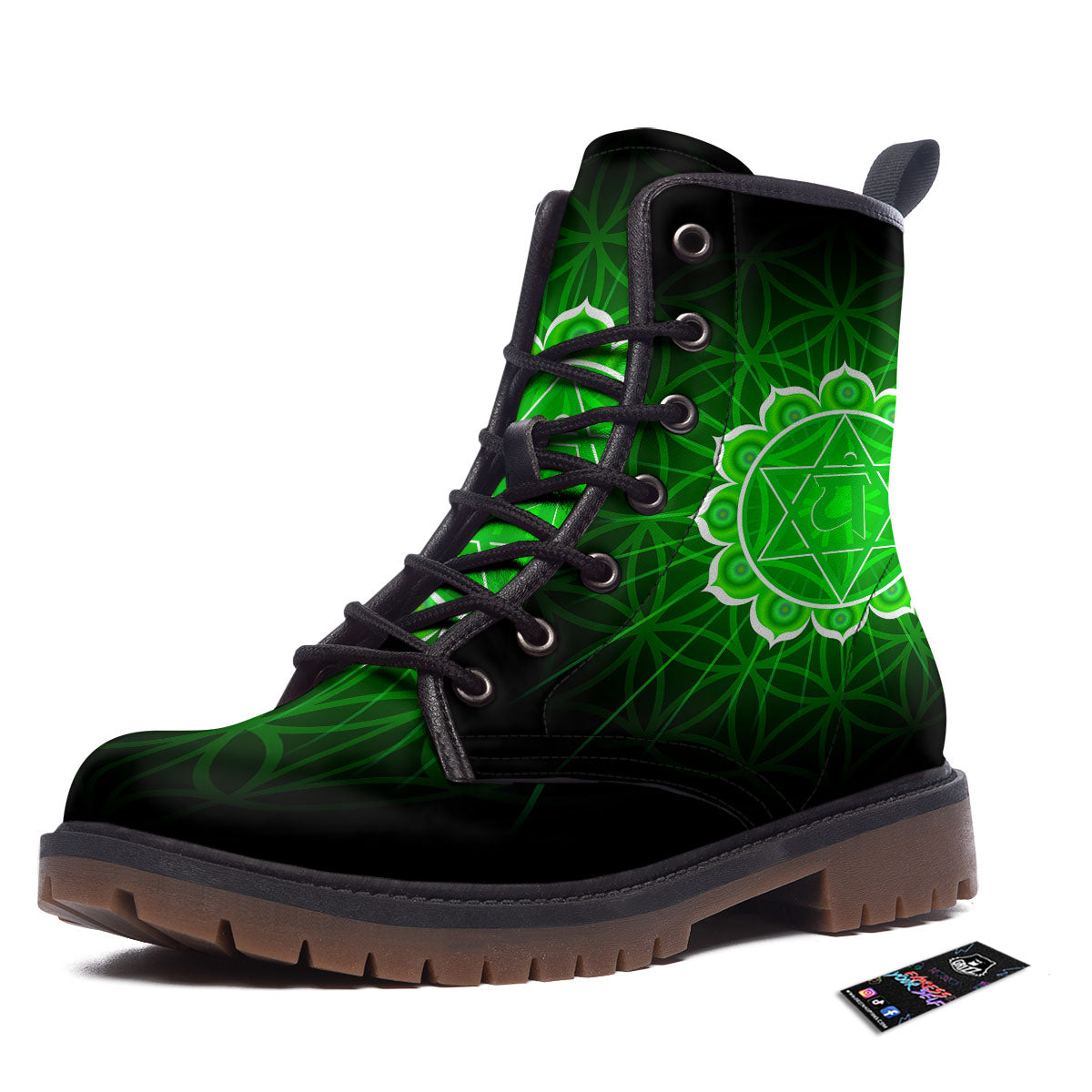Spiritual Anahata Chakra Print Work Boots-grizzshop