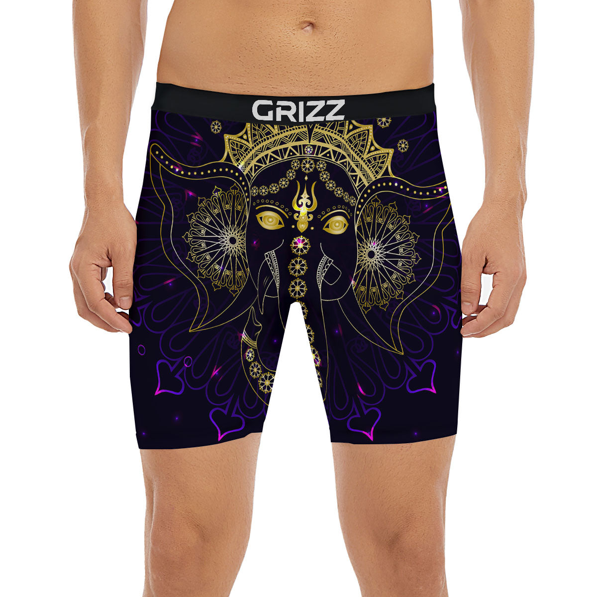 Spiritual Elephant Indian Tribal Print Boxer Briefs-grizzshop