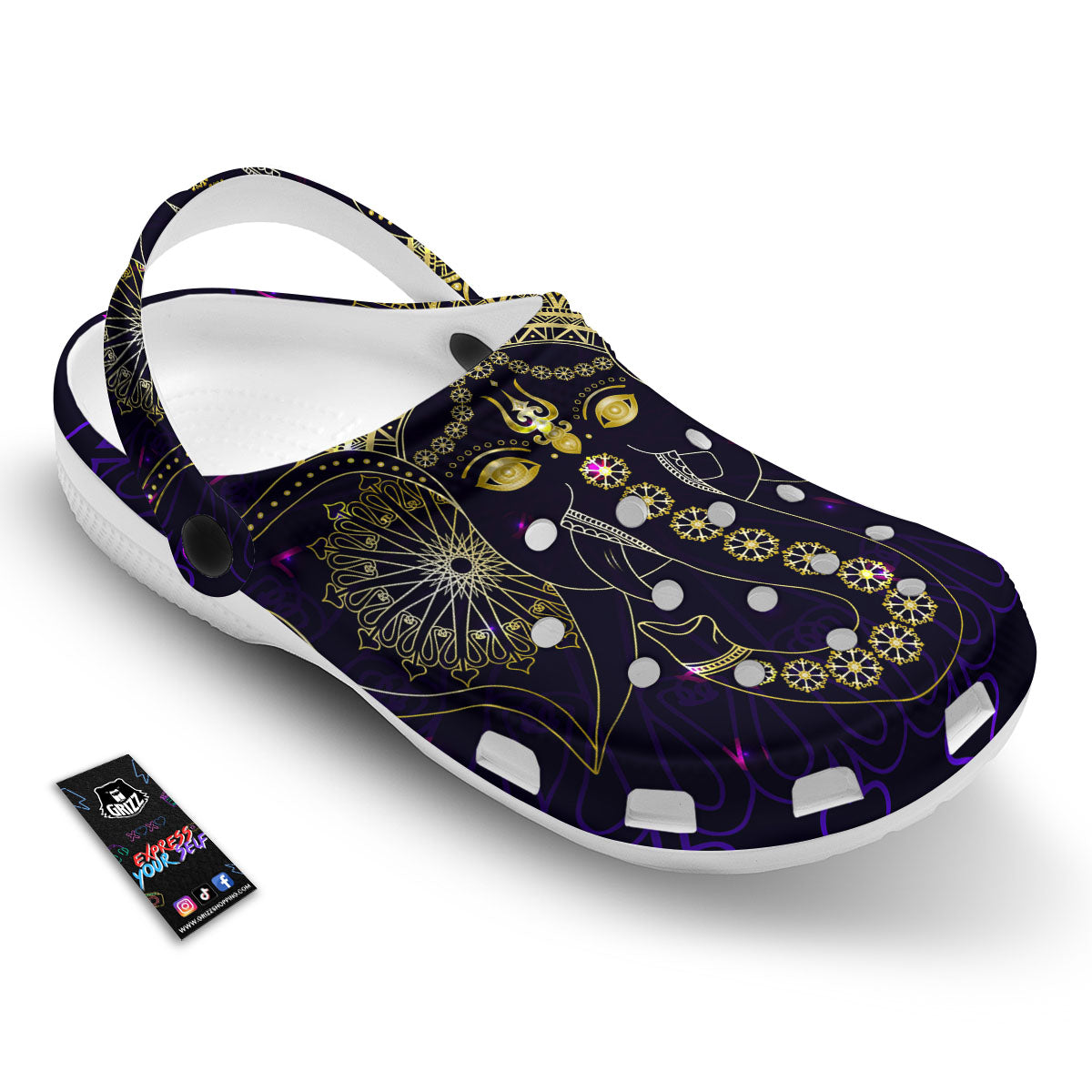 Spiritual Elephant Indian Tribal Print Clog-grizzshop