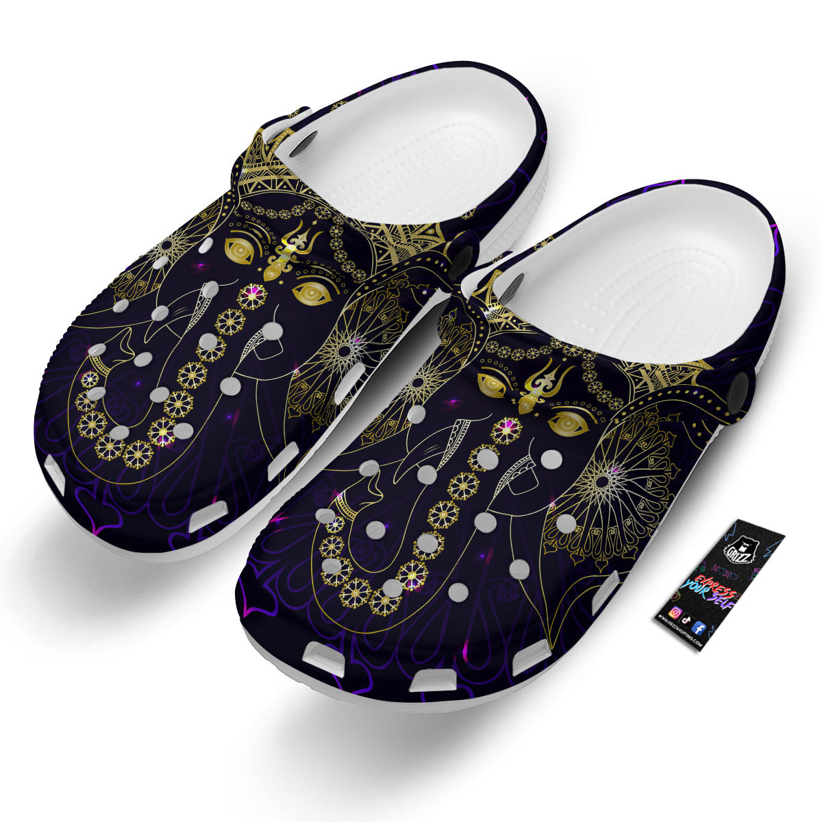 Spiritual Elephant Indian Tribal Print Clog-grizzshop