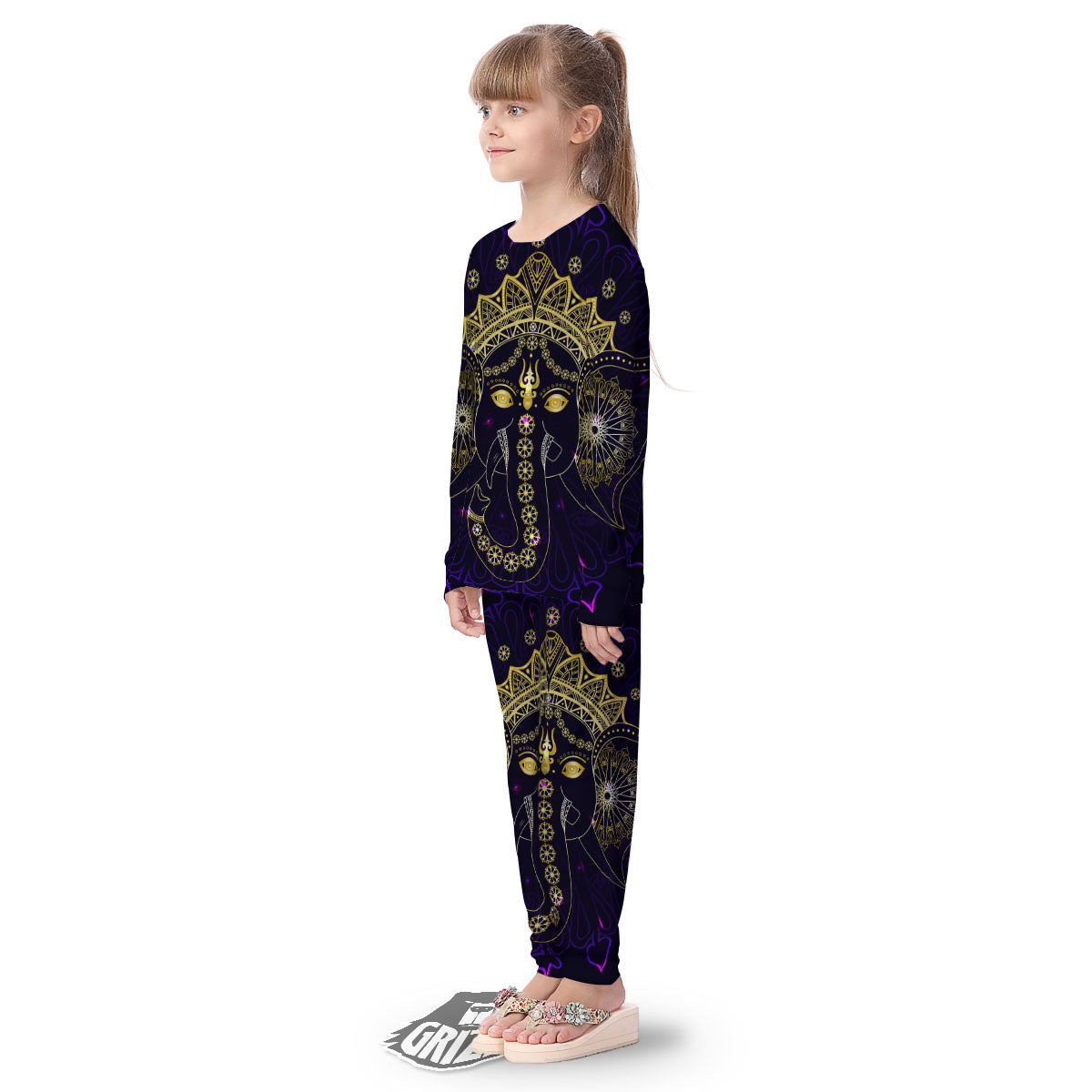 Spiritual Elephant Indian Tribal Print Kid's Pajamas-grizzshop