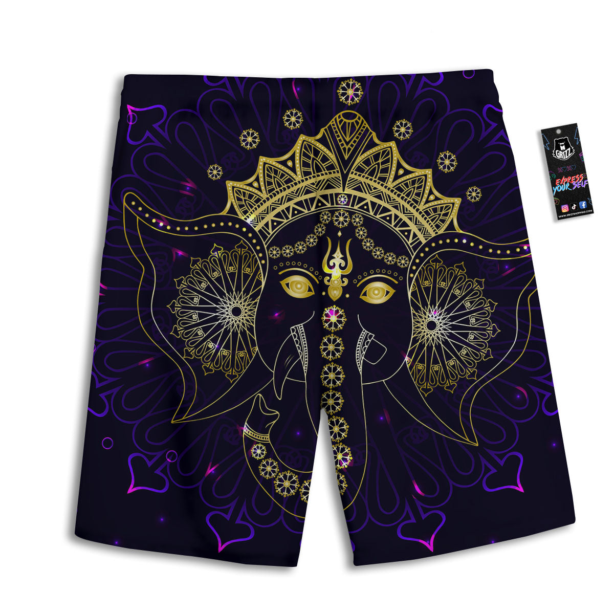 Spiritual Elephant Indian Tribal Print Men's Athletic Shorts