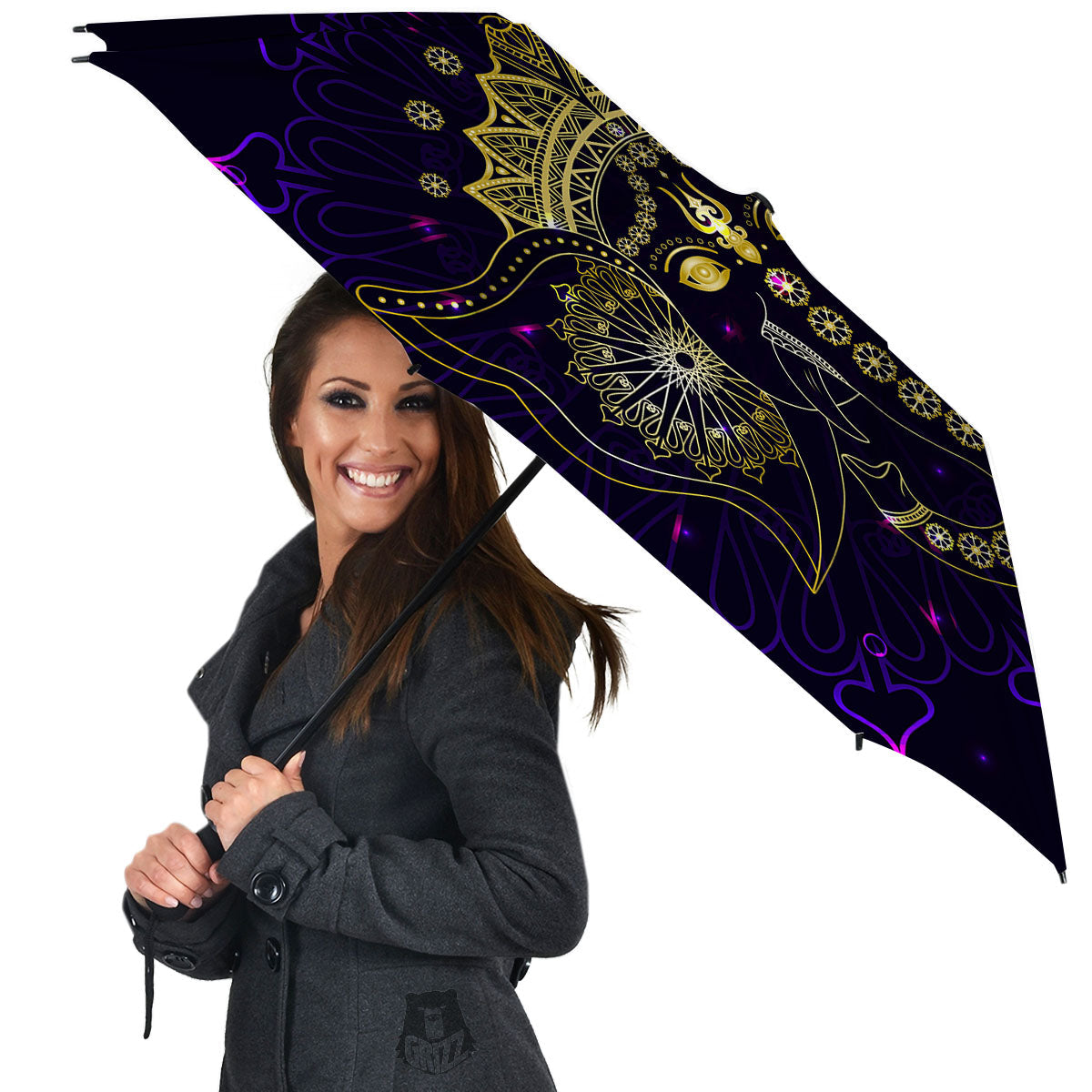 Spiritual Elephant Indian Tribal Print Umbrella-grizzshop