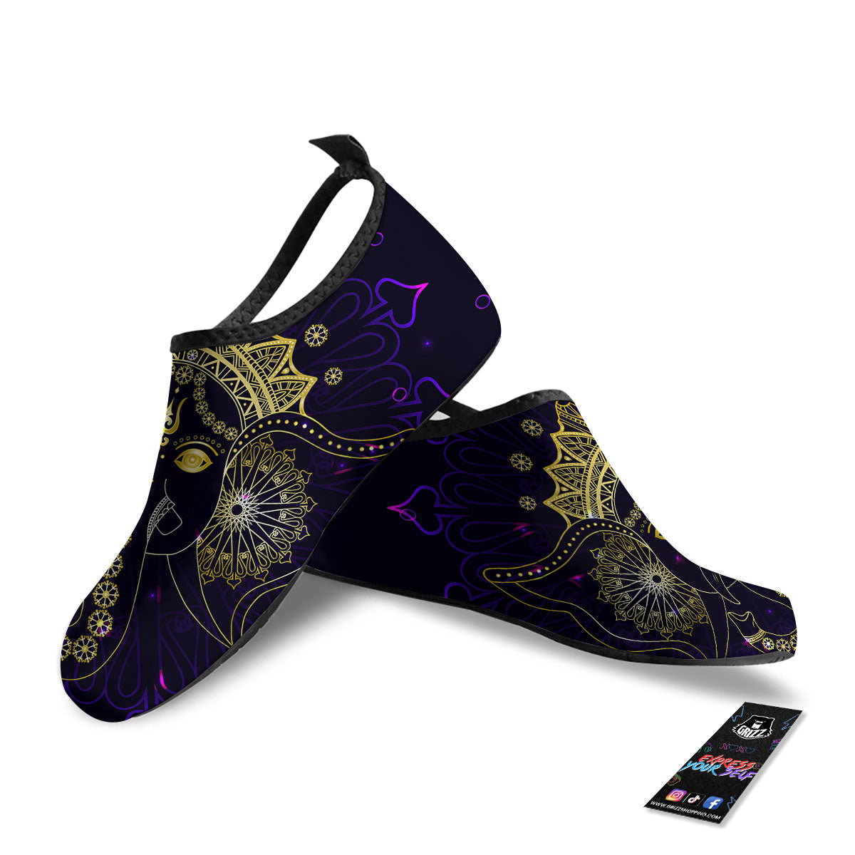 Spiritual Elephant Indian Tribal Print Water Shoes-grizzshop