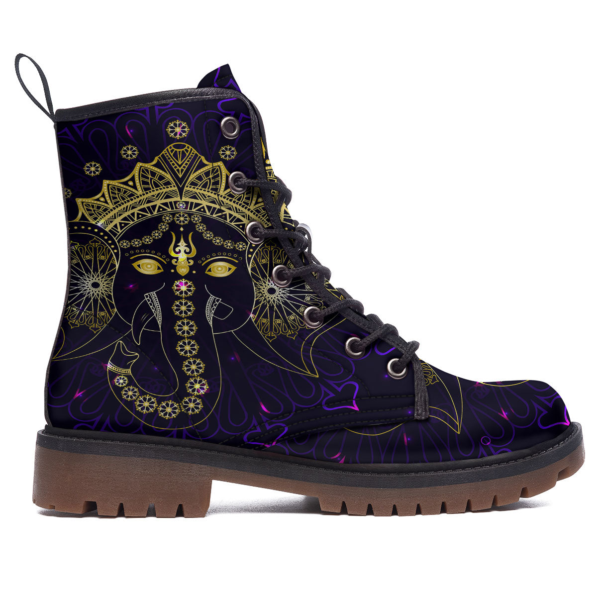 Spiritual Elephant Indian Tribal Print Work Boots-grizzshop