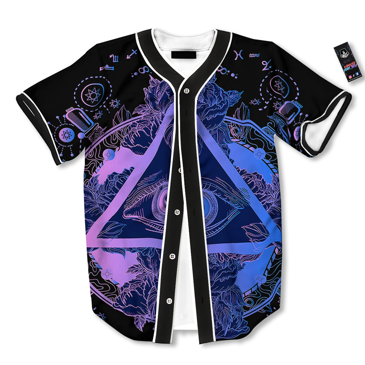 Spiritual Eye Of Providence Print Baseball Jersey-grizzshop