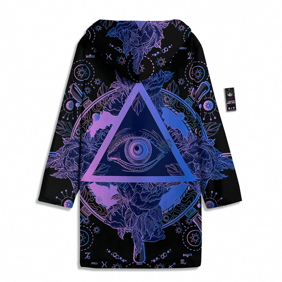 Spiritual Eye Of Providence Print Men's Windbreaker Jacket-grizzshop