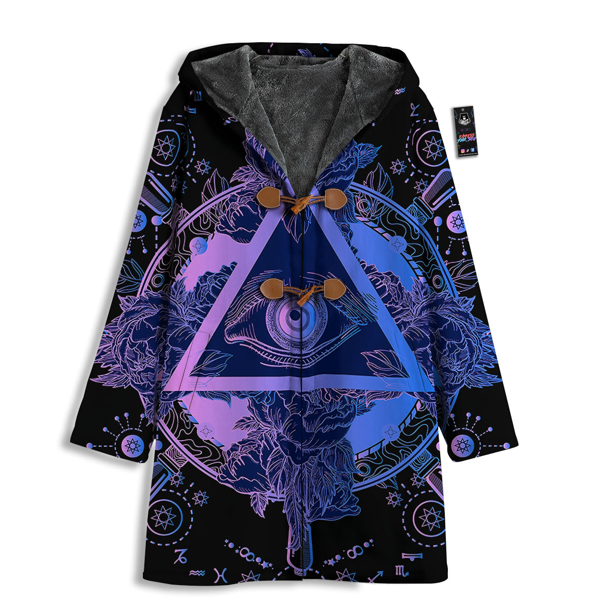 Spiritual Eye Of Providence Print Men's Windbreaker Jacket-grizzshop