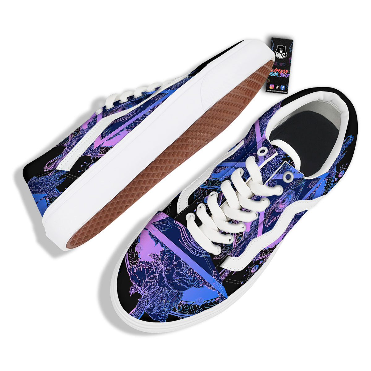 Spiritual Eye Of Providence Print Skate Shoes-grizzshop