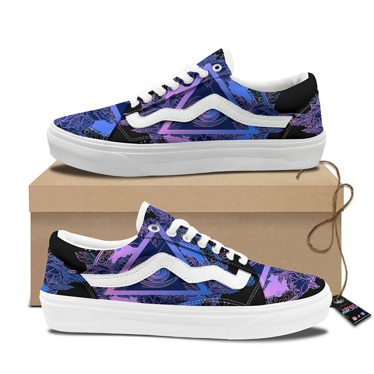 Spiritual Eye Of Providence Print Skate Shoes-grizzshop