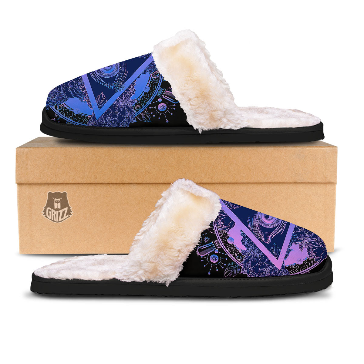 Spiritual Eye Of Providence Print Slippers-grizzshop