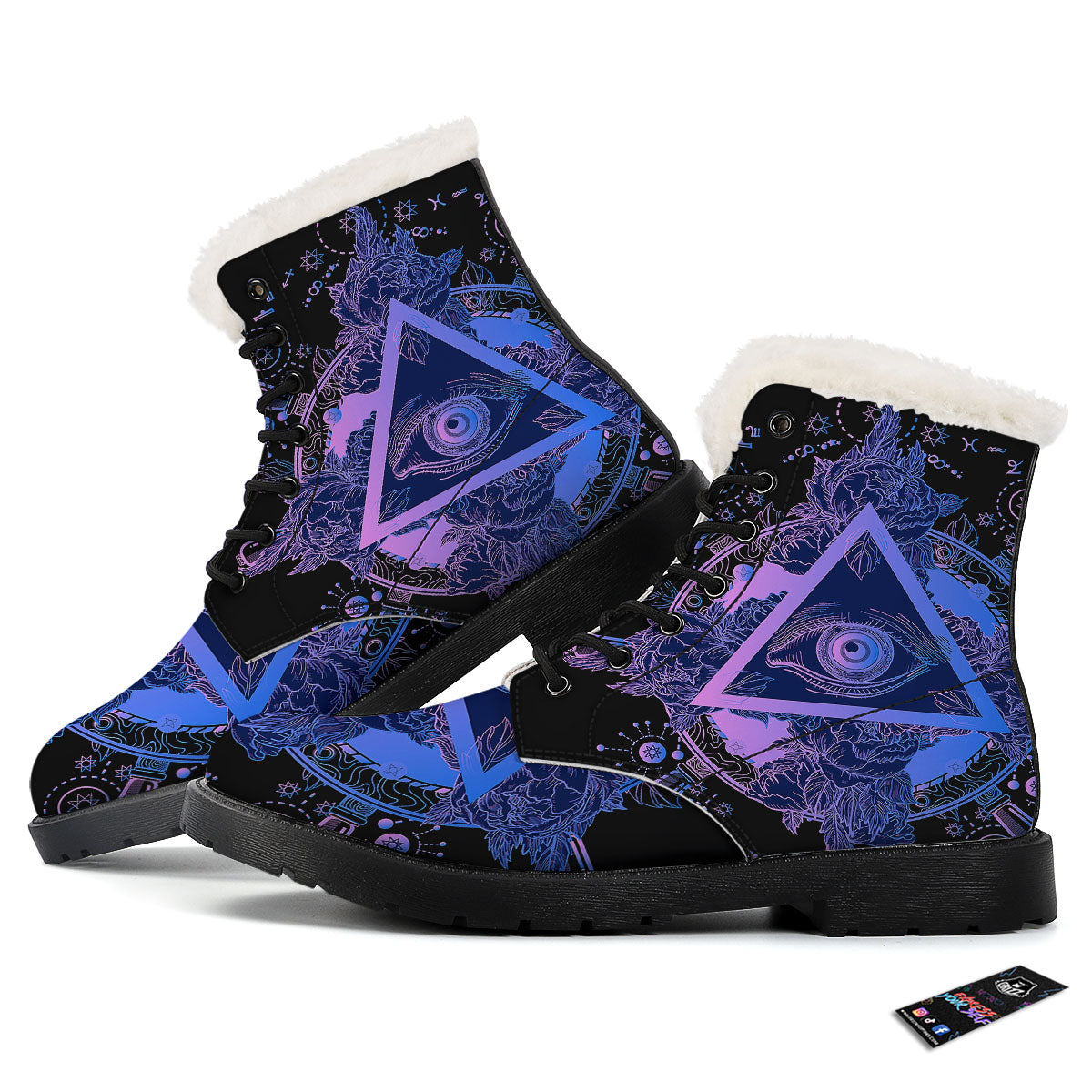 Spiritual Eye Of Providence Print Winter Boots-grizzshop