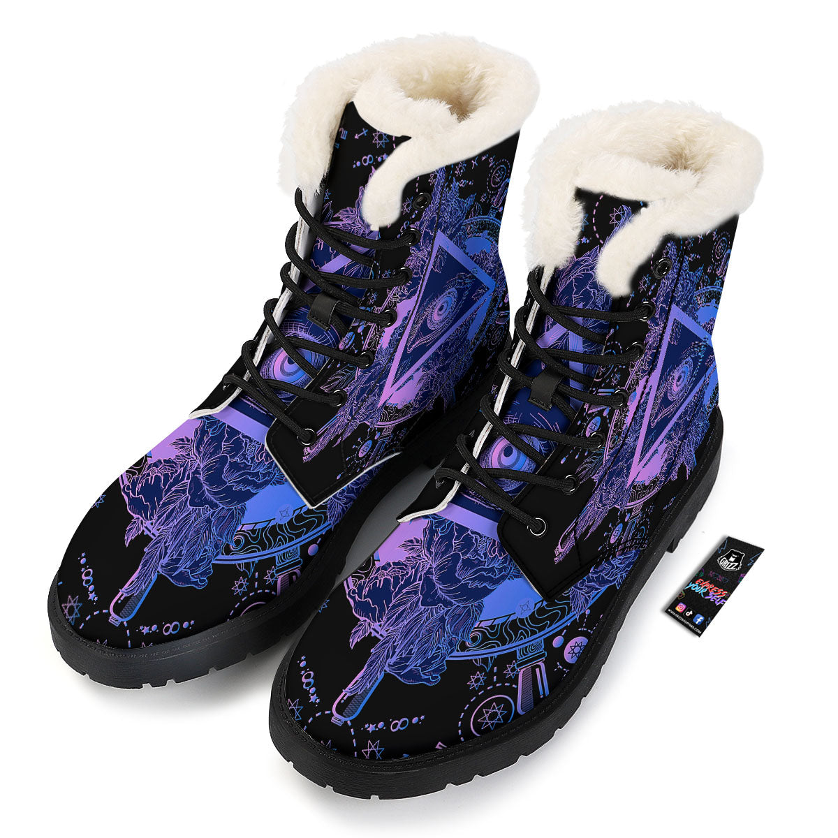Spiritual Eye Of Providence Print Winter Boots-grizzshop