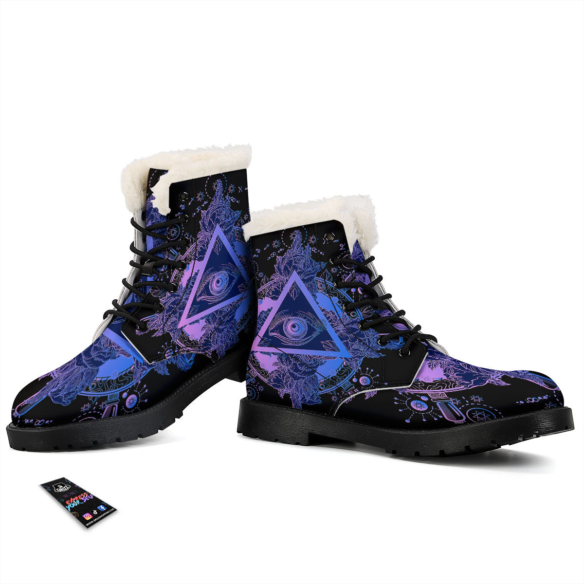 Spiritual Eye Of Providence Print Winter Boots-grizzshop