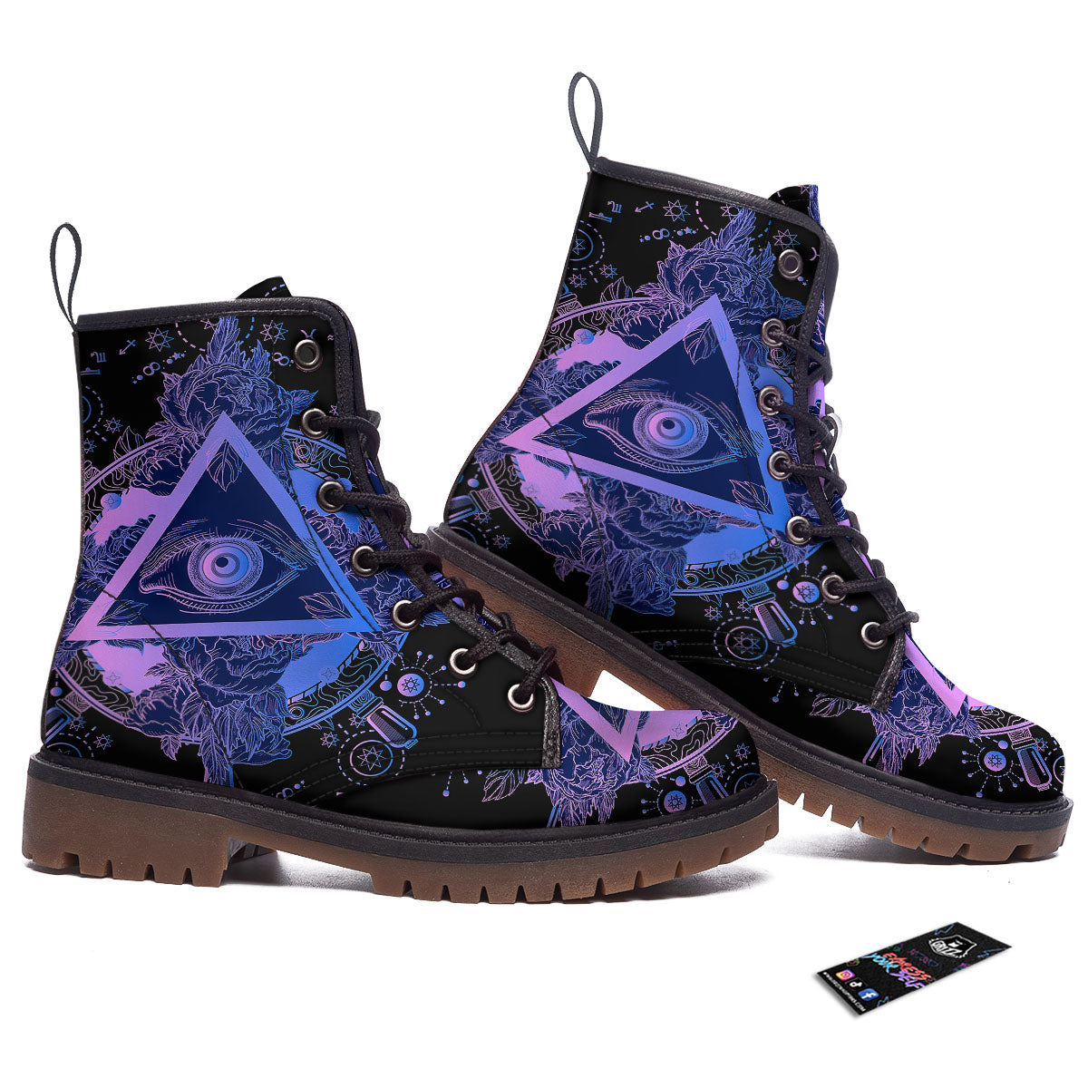Spiritual Eye Of Providence Print Work Boots-grizzshop