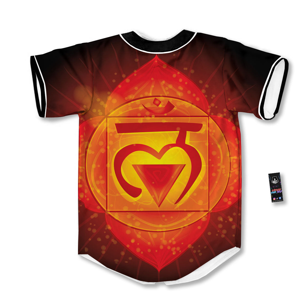Spiritual Muladhara Chakra Print Baseball Jersey-grizzshop