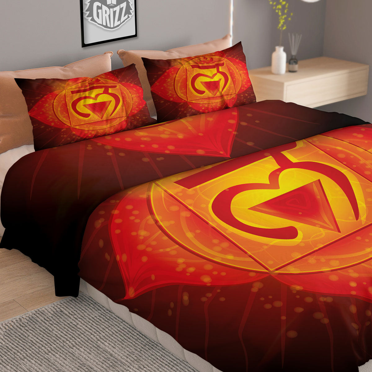 Spiritual Muladhara Chakra Print Duvet Cover Bedding Set