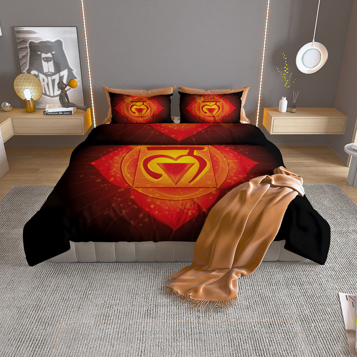 Spiritual Muladhara Chakra Print Duvet Cover Bedding Set
