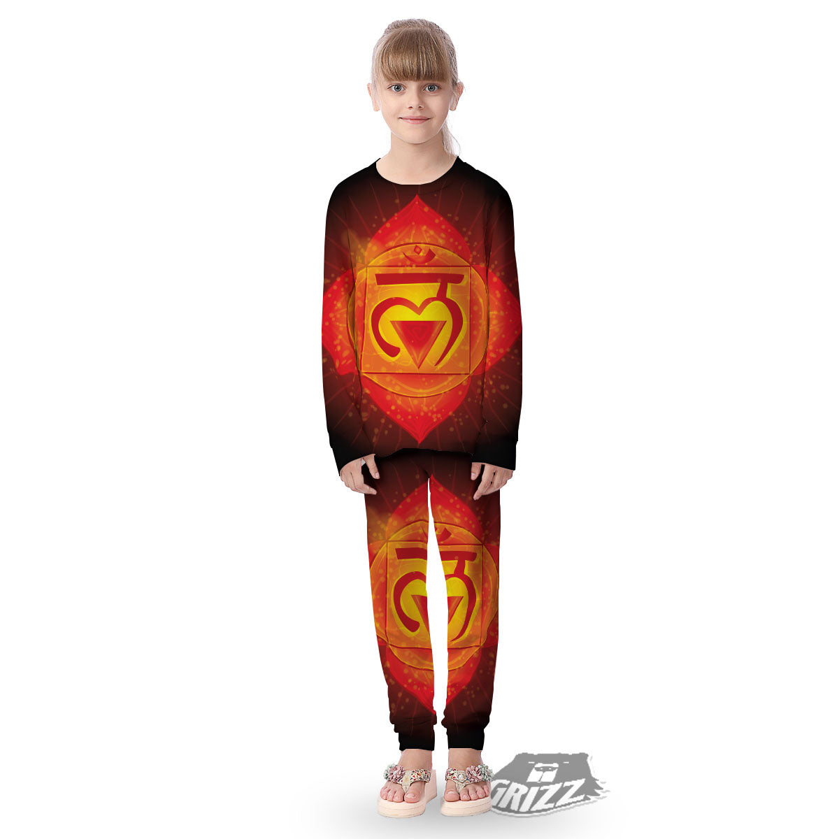 Spiritual Muladhara Chakra Print Kid's Pajamas-grizzshop