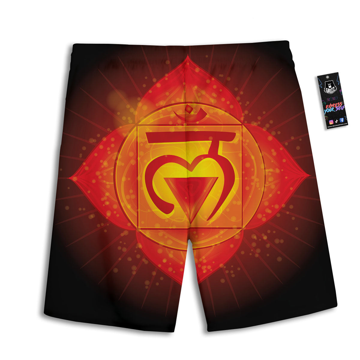 Spiritual Muladhara Chakra Print Men's Athletic Shorts