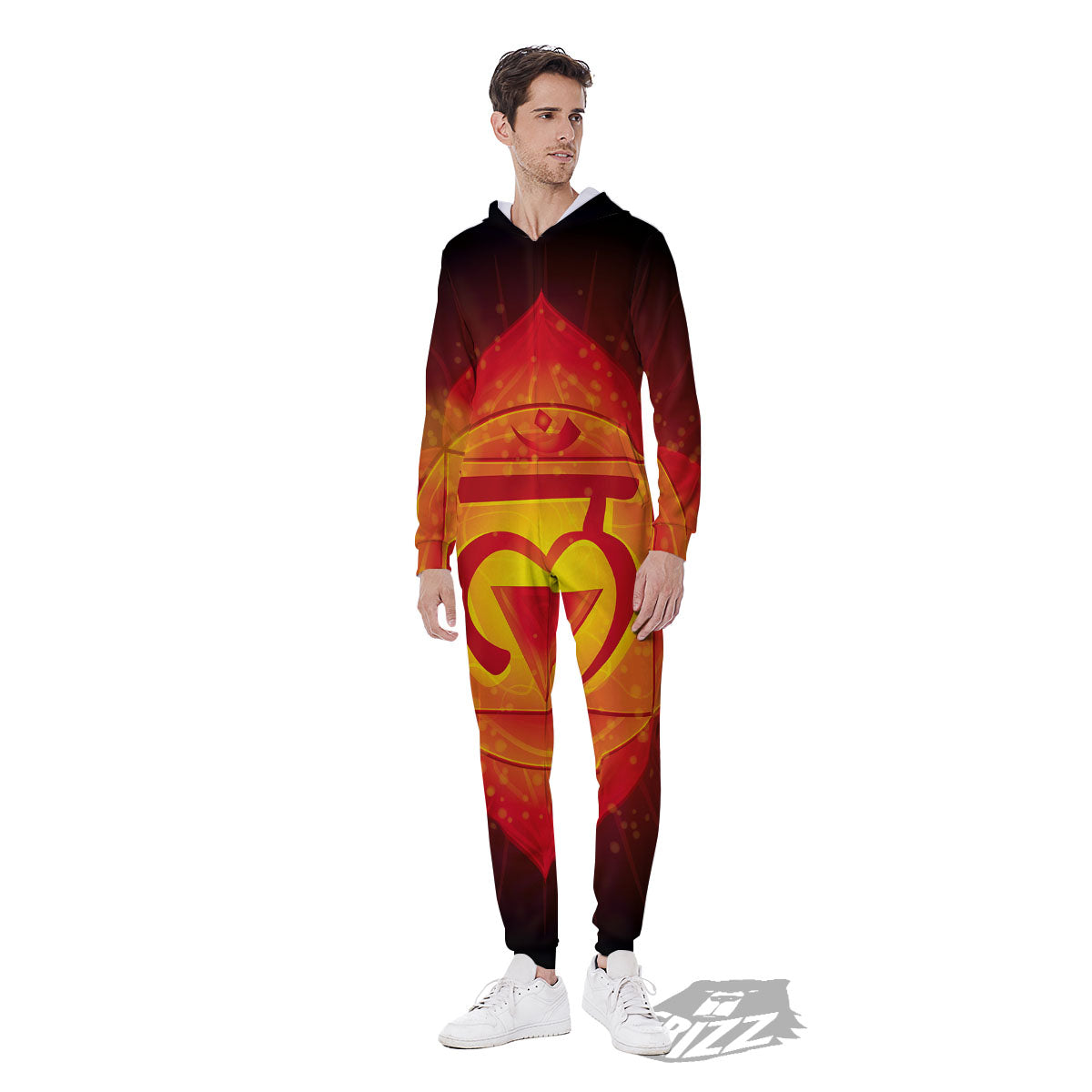 Spiritual Muladhara Chakra Print Men's Jumpsuit-grizzshop