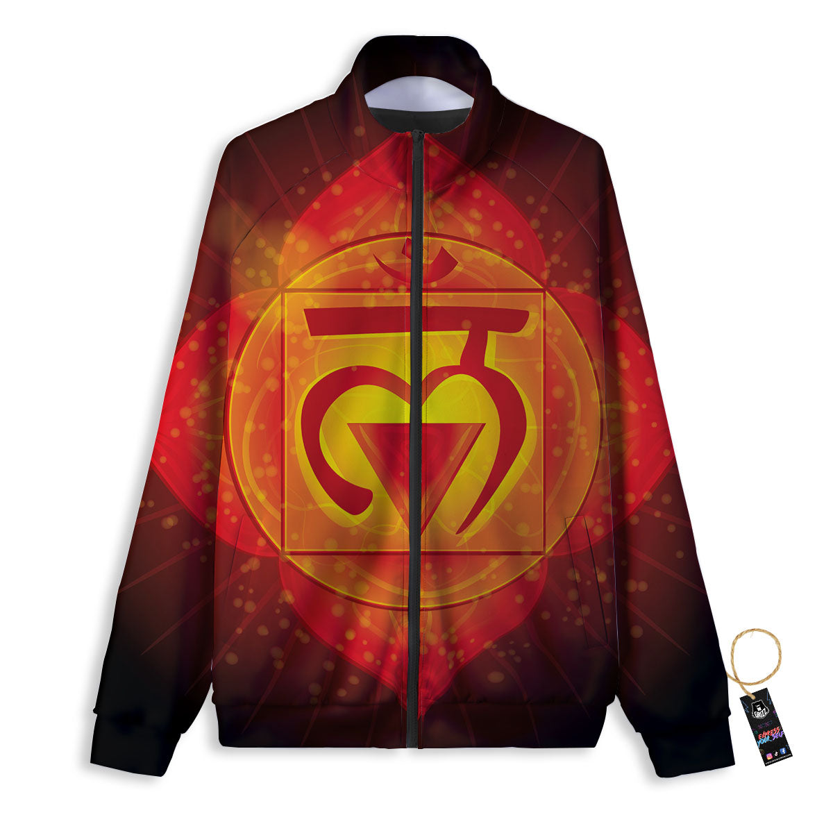 Spiritual Muladhara Chakra Print Track Jacket-grizzshop