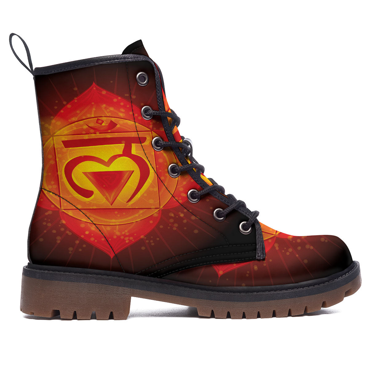 Spiritual Muladhara Chakra Print Work Boots-grizzshop
