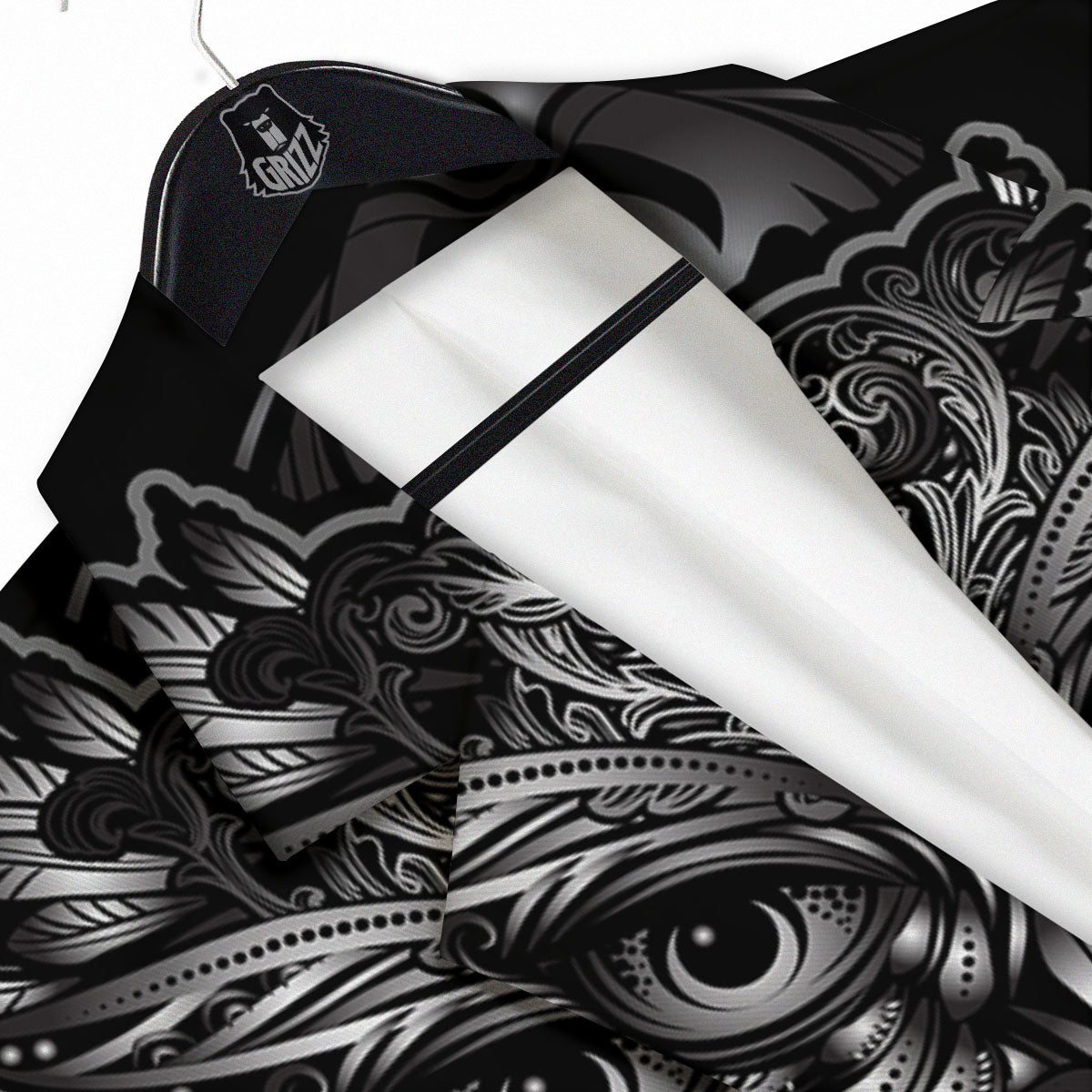 Spiritual Owl Sliver Print Men's Sport Coat-grizzshop