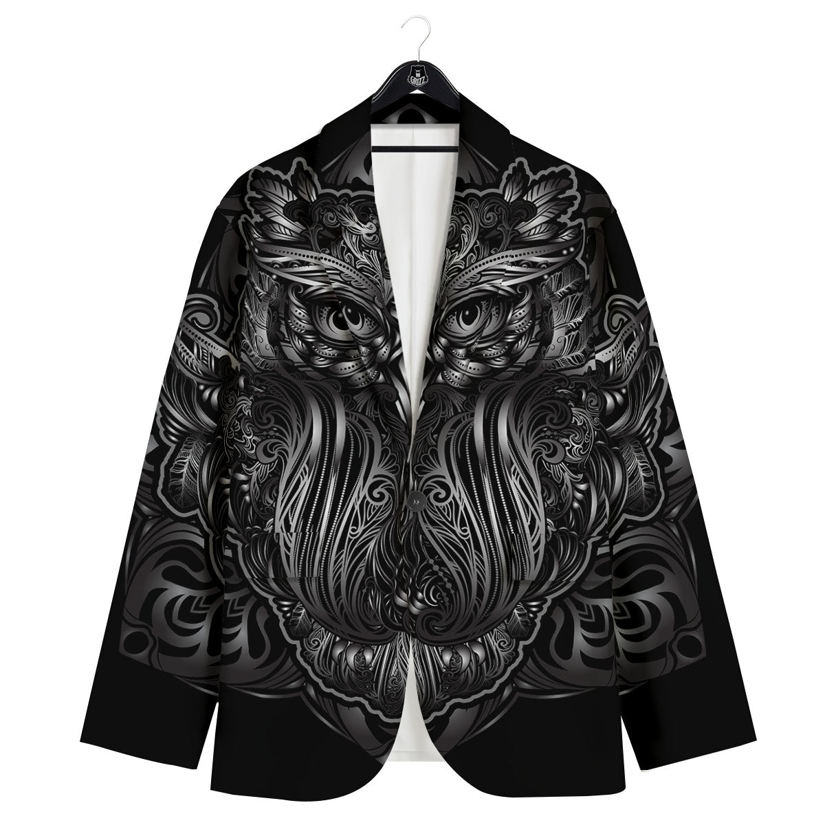 Spiritual Owl Sliver Print Men's Sport Coat-grizzshop