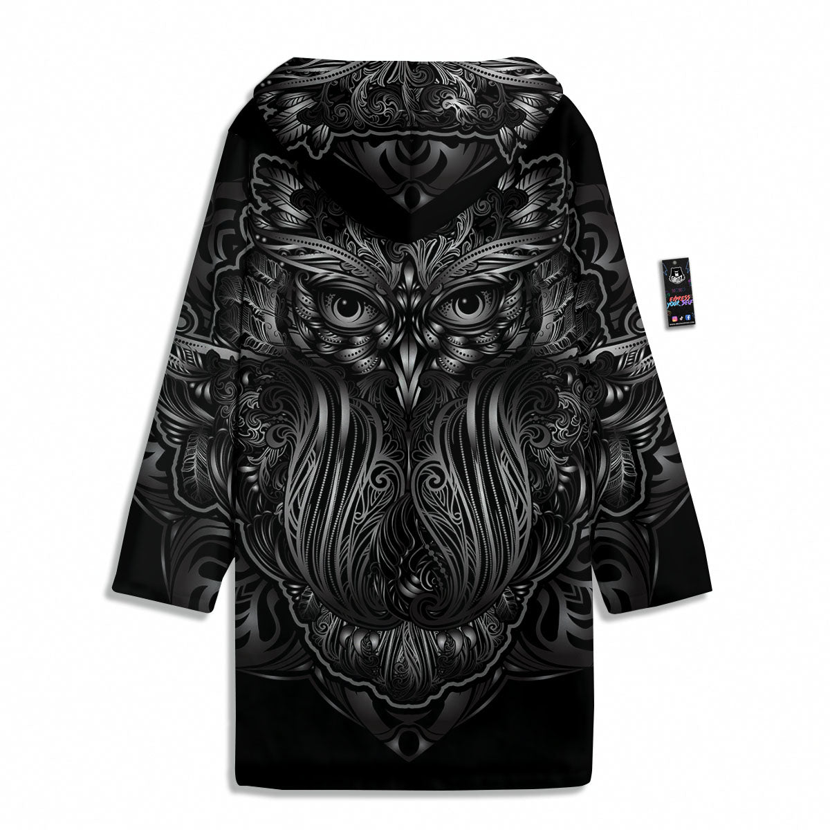 Spiritual Owl Sliver Print Men's Windbreaker Jacket-grizzshop