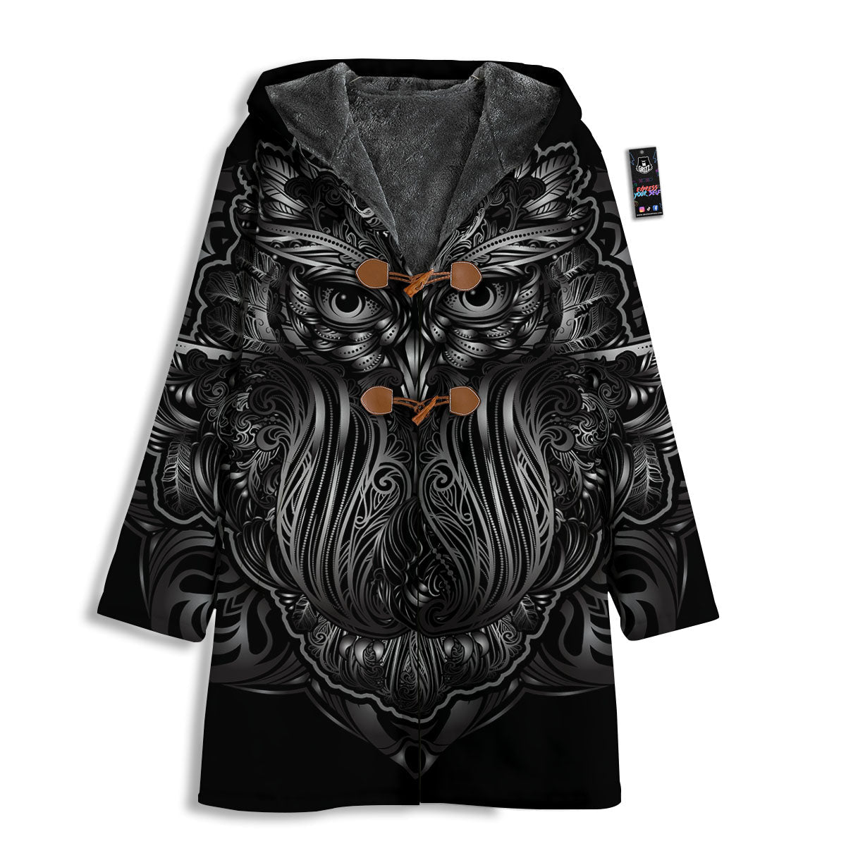 Spiritual Owl Sliver Print Men's Windbreaker Jacket-grizzshop