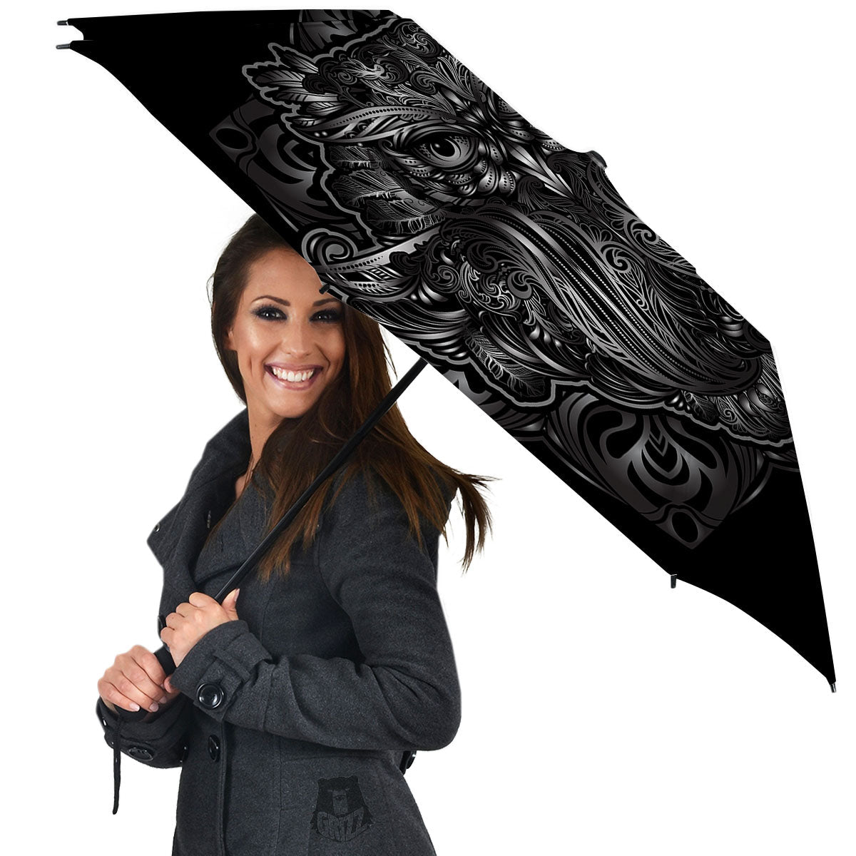 Spiritual Owl Sliver Print Umbrella-grizzshop
