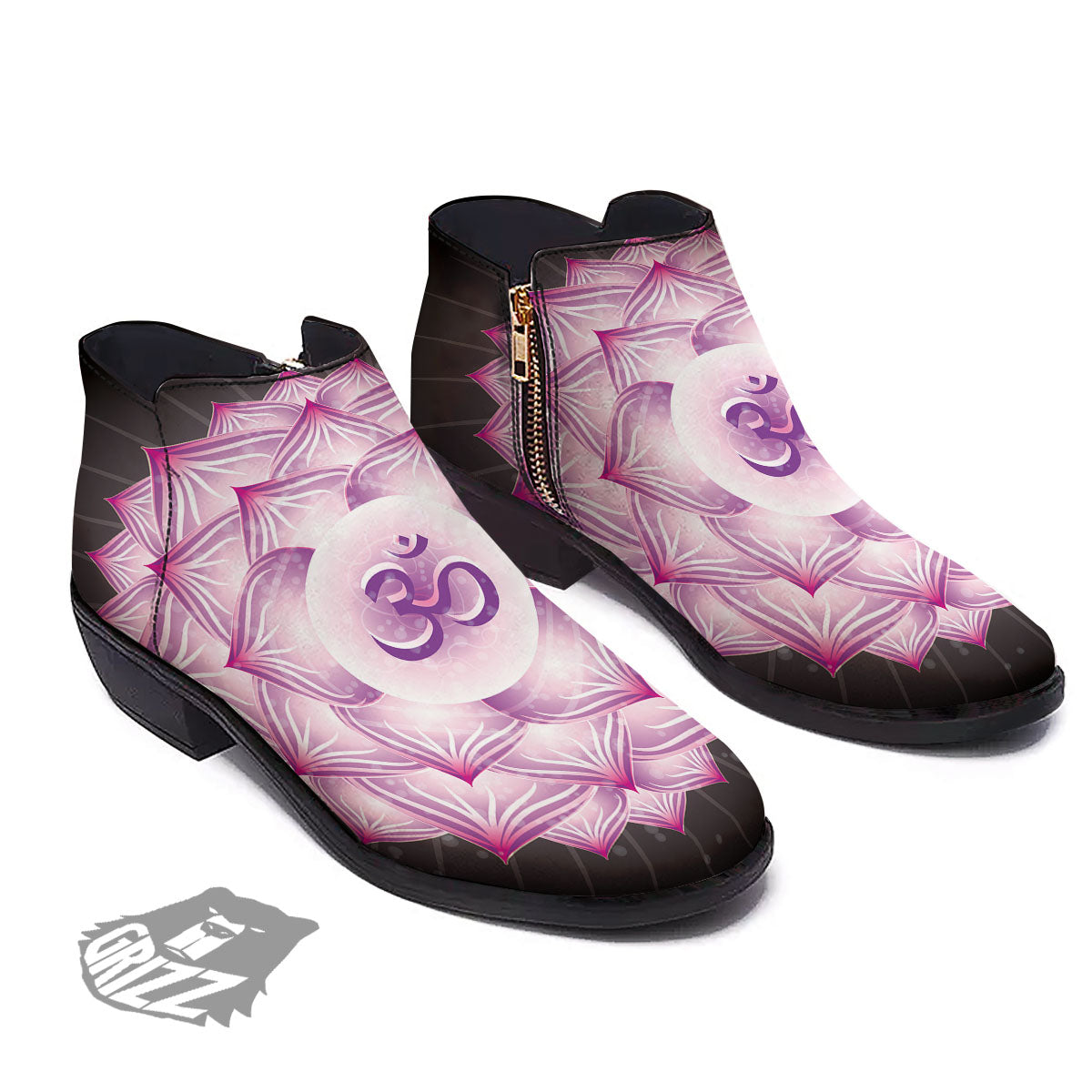 Spiritual Sahasrara Chakra Print Ankle Boots-grizzshop