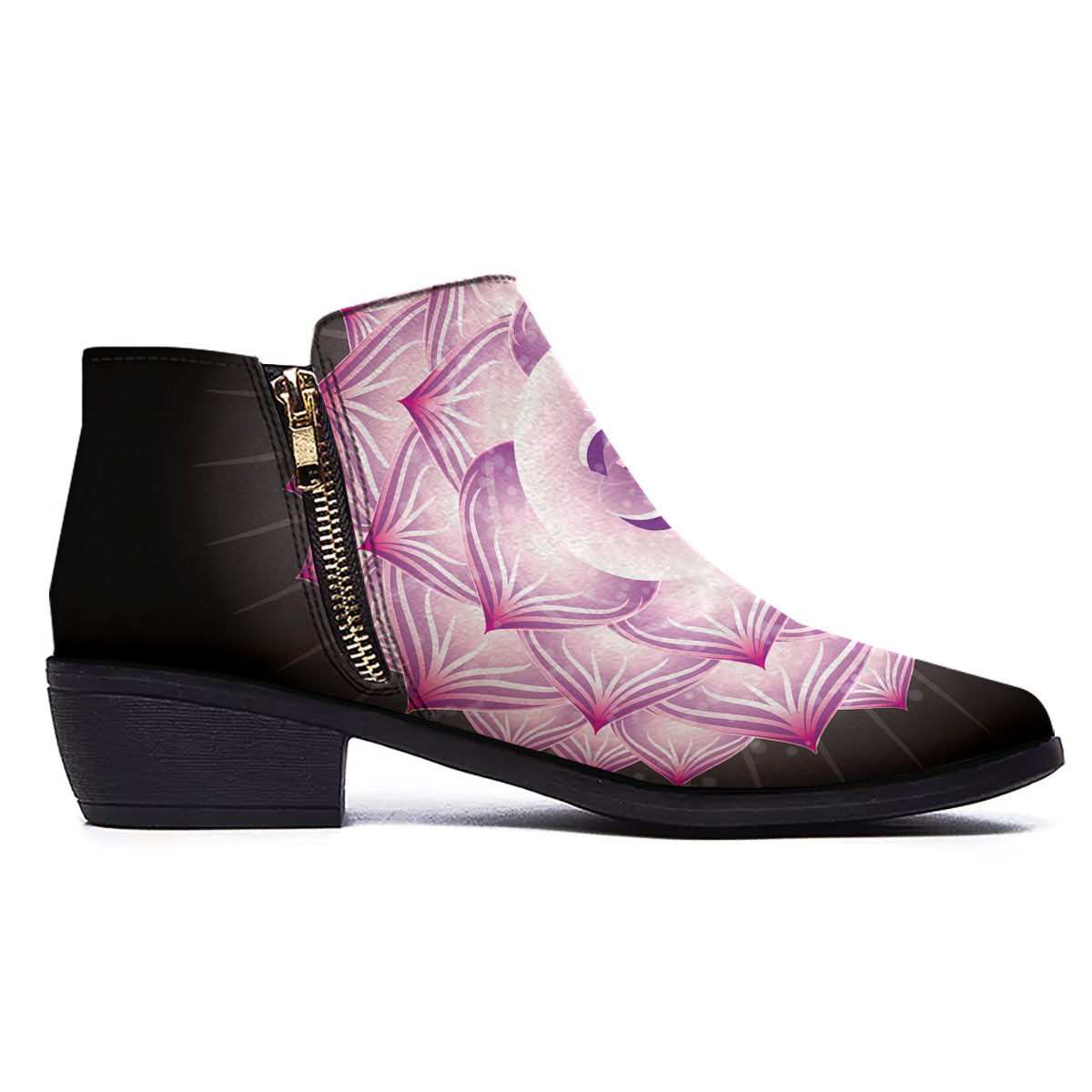 Spiritual Sahasrara Chakra Print Ankle Boots-grizzshop