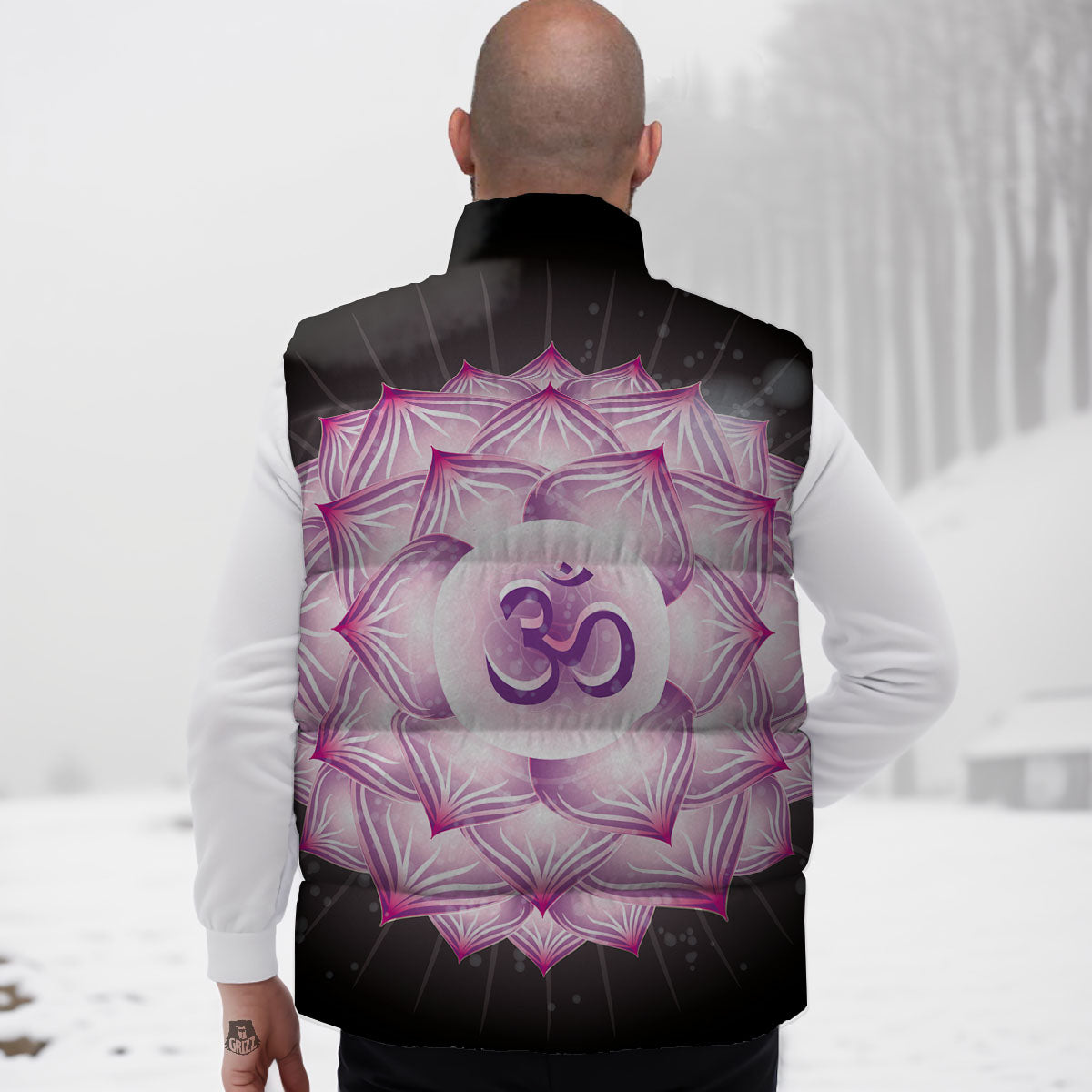 Spiritual Sahasrara Chakra Print Down Vest