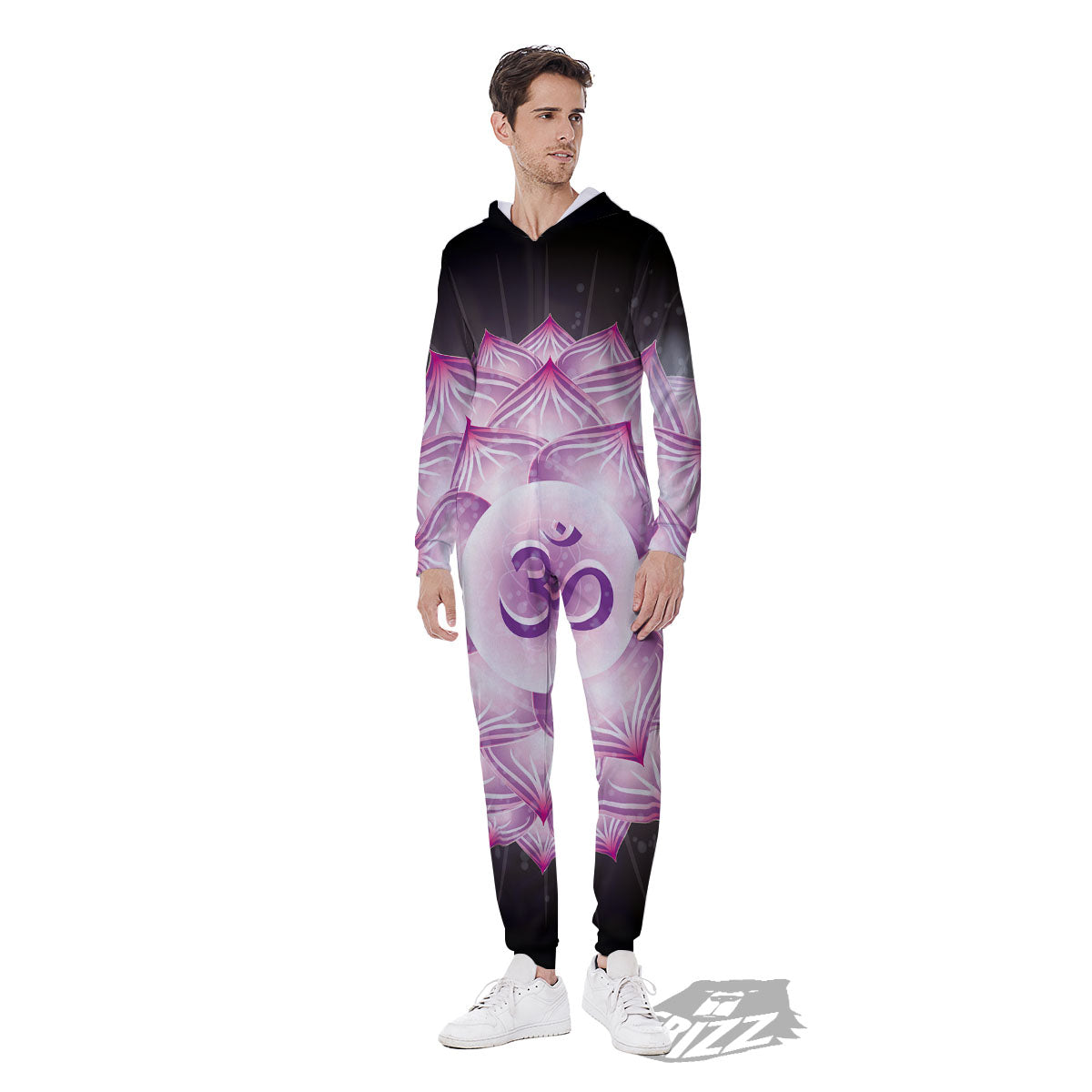 Spiritual Sahasrara Chakra Print Men's Jumpsuit-grizzshop