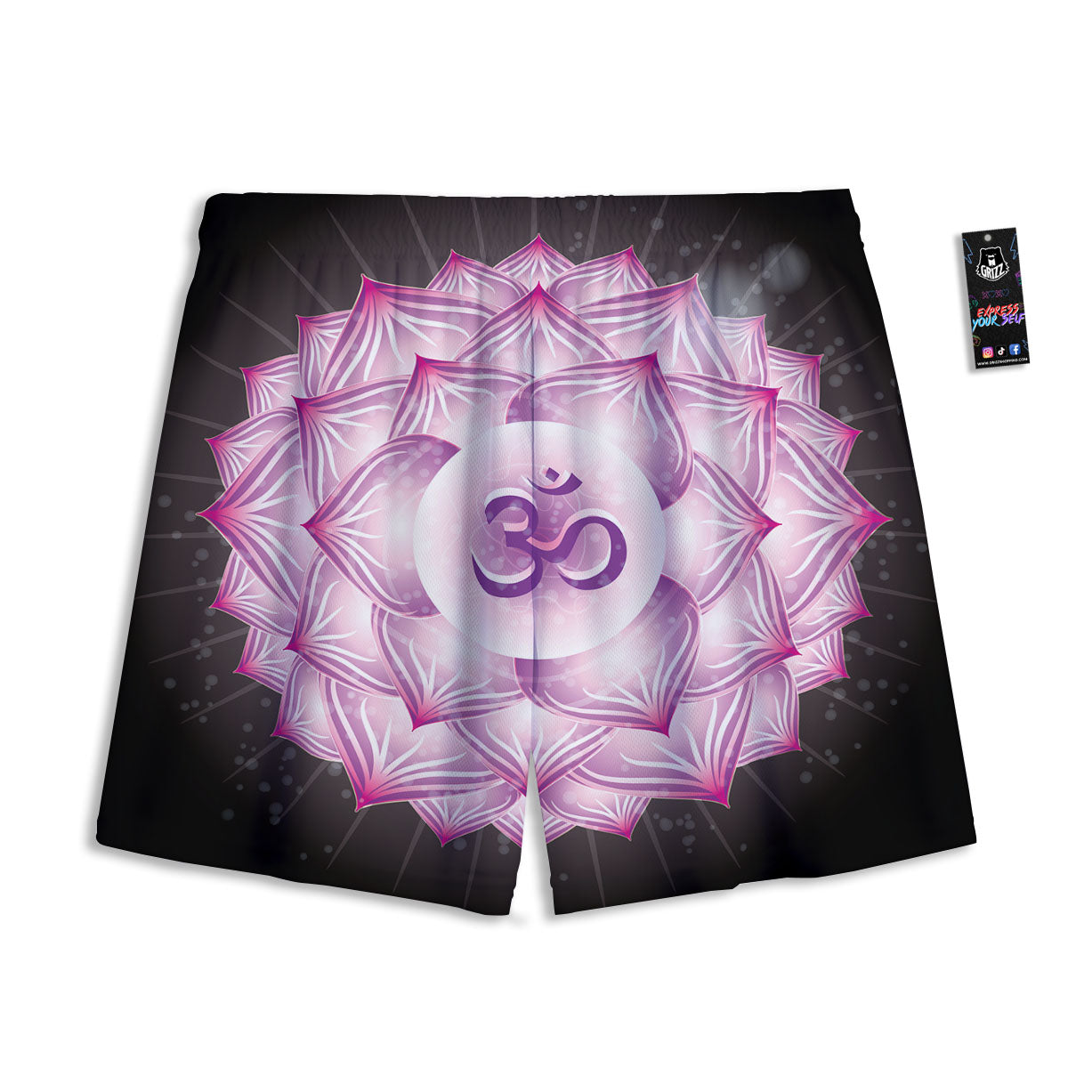 Spiritual Sahasrara Chakra Print Mesh Shorts